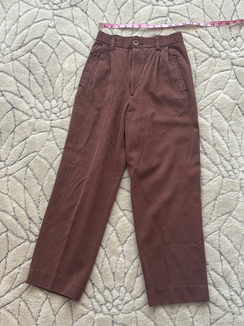 High-Rise Boot Cut Pants in Deep Brown